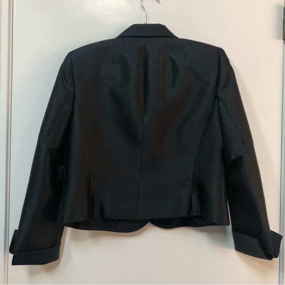 Albert Nipon Wool Silk Blend Black Event Jacket S… - image 6